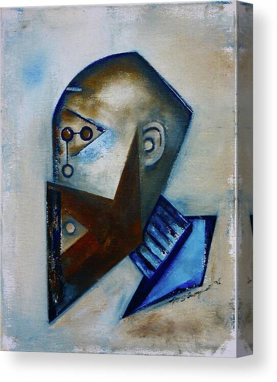 Abstract Portrait Canvas Print featuring the painting Sensory / Receipts by Martel Chapman
