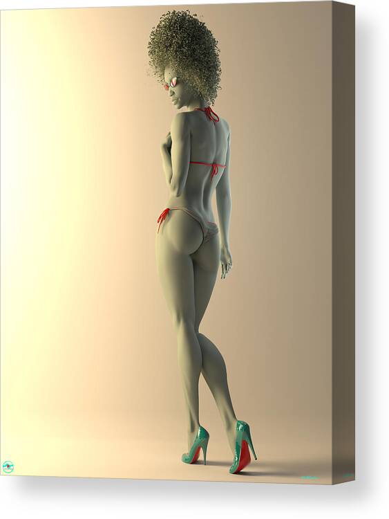 Pinup Canvas Print featuring the digital art Mirroring_Shae by Williem McWhorter