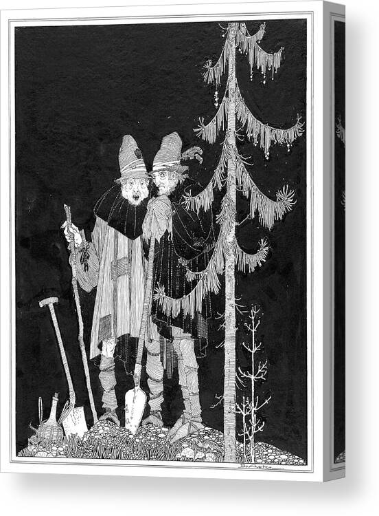 Shakespeare Drama Canvas Print featuring the drawing Shakespeare Hamlet illustrations by John Austen - The Grave Diggers by John Archibald Austen
