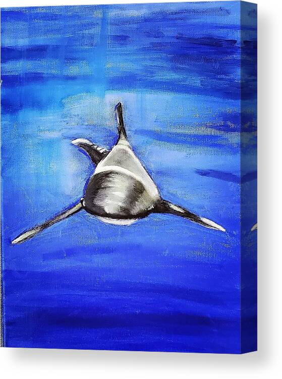 Shark Canvas Print featuring the painting Shark by Amy Kuenzie