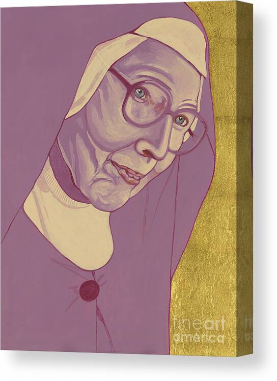Sister Wendy Beckett Canvas Print featuring the painting Sister Wendy Beckett 327 by William Hart McNichols