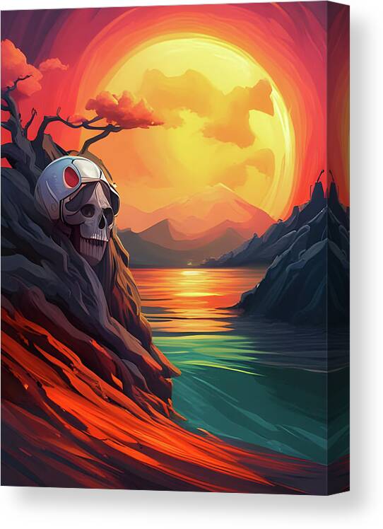 Mountains Canvas Print featuring the digital art Skull Valley by Jason Denis