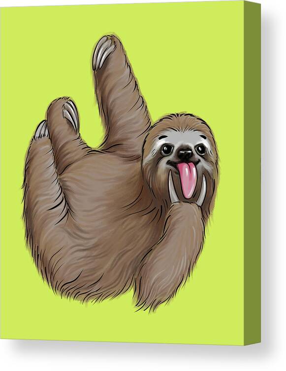 Sloth Canvas Print featuring the digital art Sloth Rock by Jindra Noewi