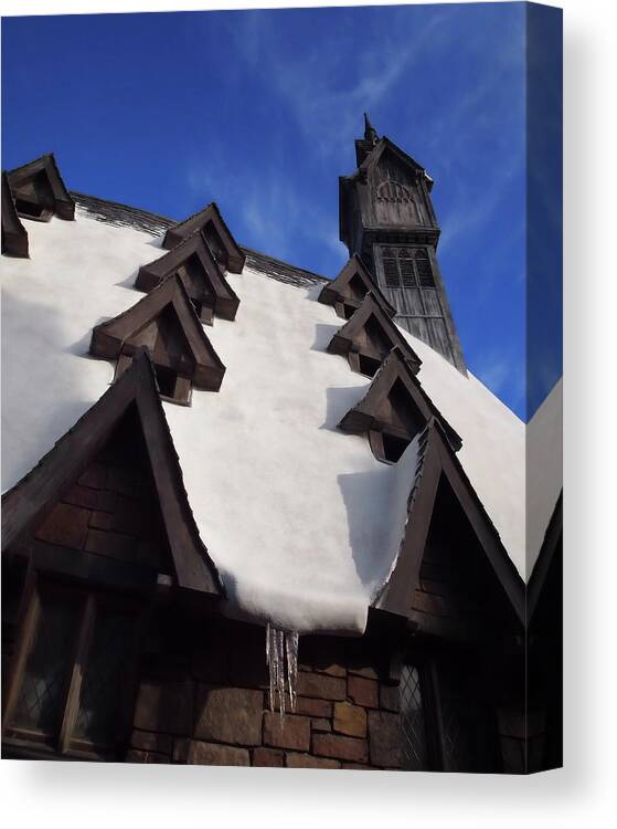 Snowy Canvas Print featuring the photograph Snowy Hogsmeade Roof III by Scott Olsen