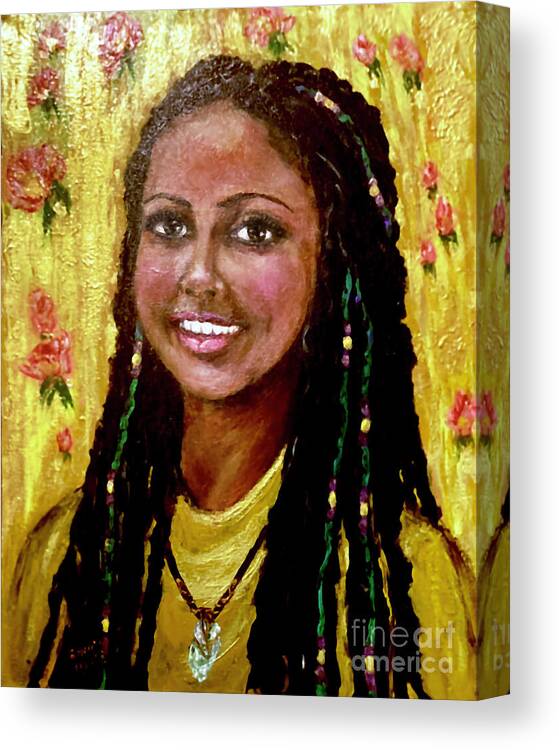 Portrait Canvas Print featuring the painting Soma Light of Life by Bonnie Marie
