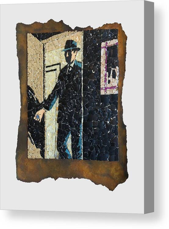 Glass Canvas Print featuring the mixed media Someone Enters Silently by Matthew Lazure