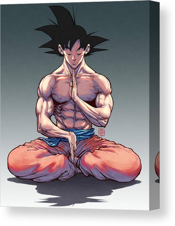 Son Goku Canvas Print featuring the digital art Son Goku - Meditation by Darko B