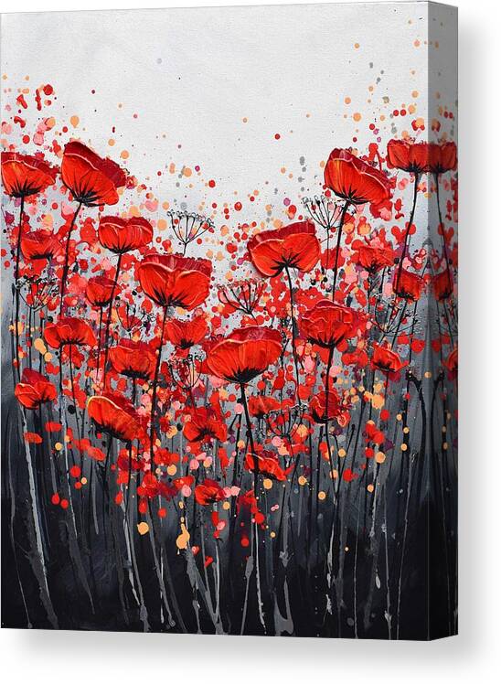 Red Poppies Canvas Print featuring the painting Splendor of Poppies by Amanda Dagg
