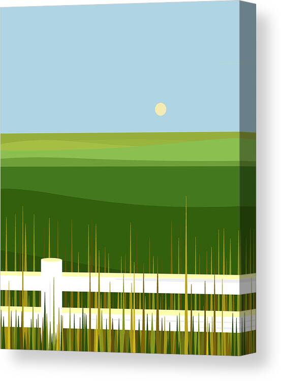 Springtime In The Rolling Hills Canvas Print featuring the digital art Springtime in the Rolling Hills by Val Arie