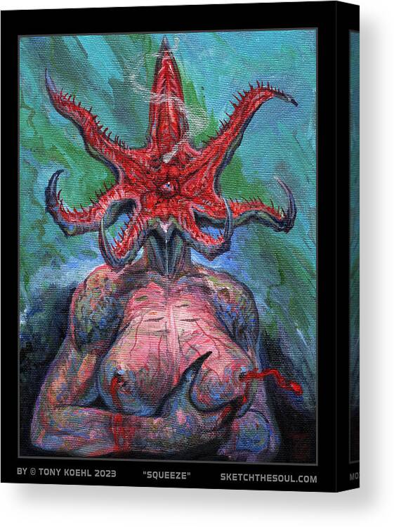 Tony Koehl Canvas Print featuring the painting Squeeze by Tony Koehl