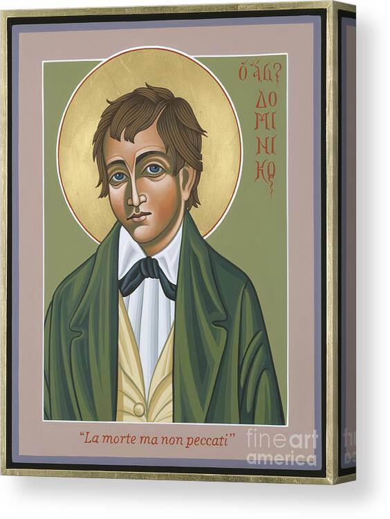 St Dominic Savio Canvas Print featuring the painting St Dominic Savio Patron of Juvenile Delinquents 130 by William Hart McNichols