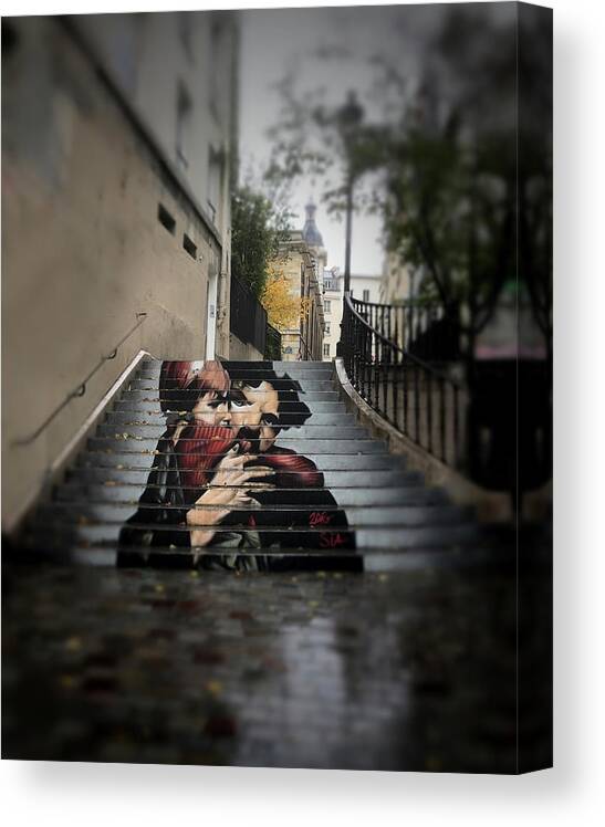 Paris Canvas Print featuring the photograph Step Mural 2 by Tom Reynen