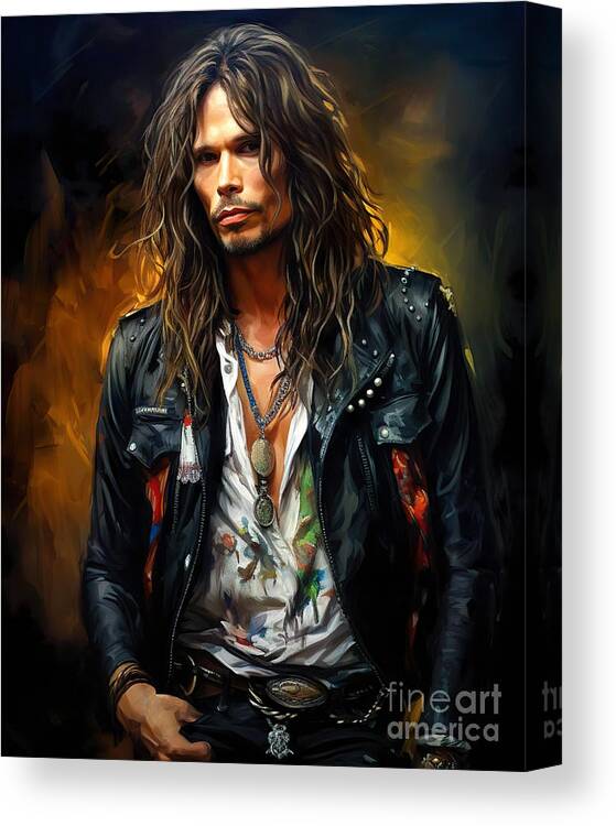 Steven Tyler Canvas Print featuring the painting Steven Tyler 3 by Mark Ashkenazi