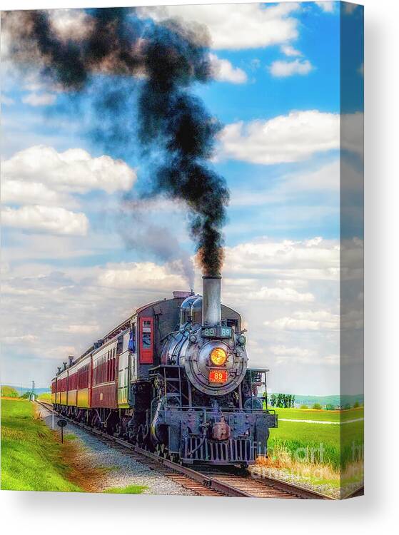 Strasburg Rail Road Canvas Print featuring the photograph Strasburg Canadian National 89 by Nick Zelinsky Jr