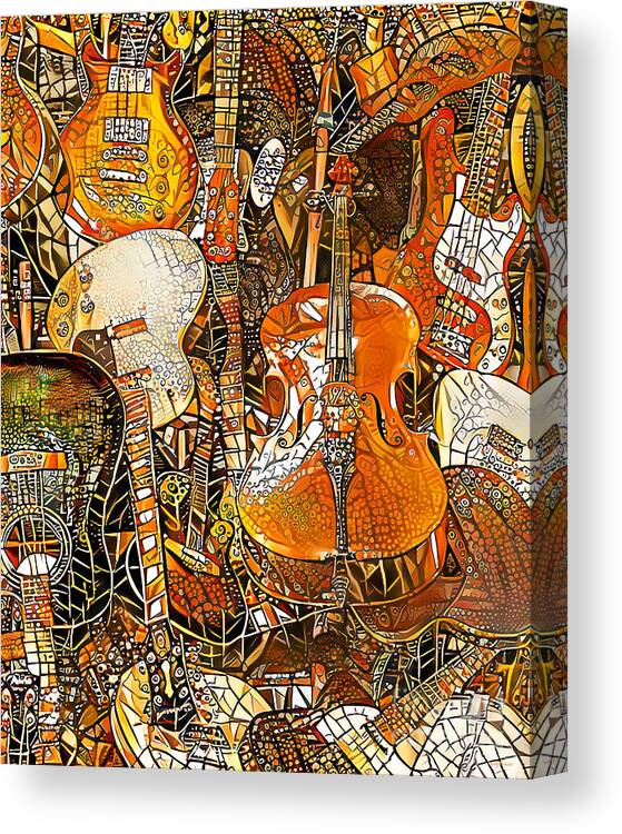 Wingsdomain Canvas Print featuring the photograph String Instruments in Contemporary Art 20210216 by Wingsdomain Art and Photography