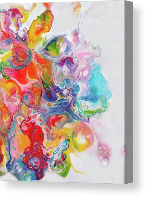 Rainbow Colors Canvas Print featuring the painting Summer Party Sounds by Deborah Erlandson