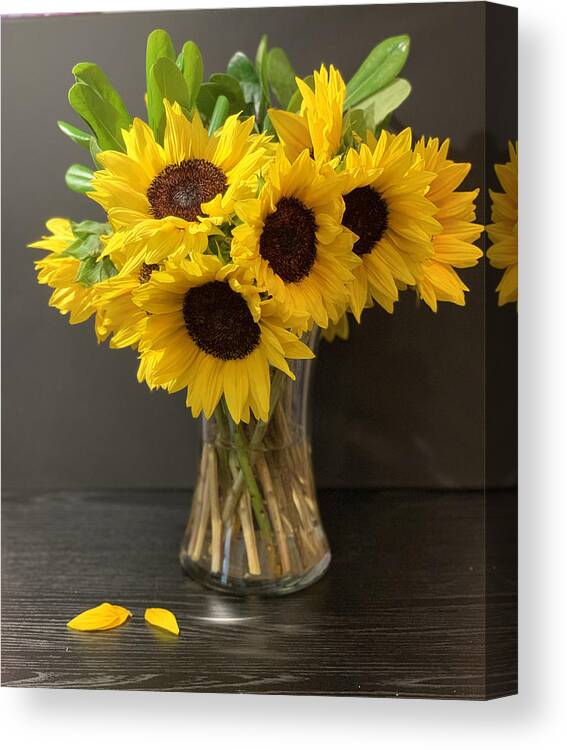 Sunflowers Canvas Print featuring the photograph Sunflowers from my Brother by Juliette Becker