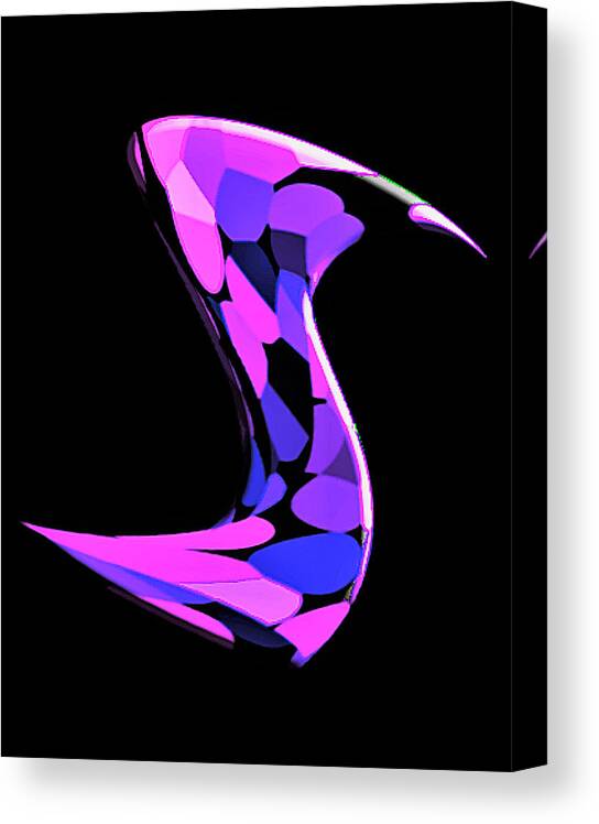Abstract Canvas Print featuring the digital art Swan Abstract by Ronald Mills
