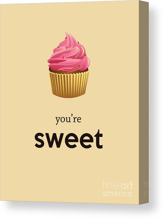 Text Canvas Print featuring the digital art Sweetie Pie by Madame Memento