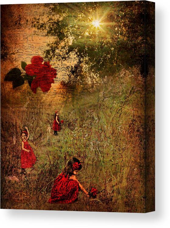  Canvas Print featuring the photograph Sydney and the Red Flower by Shara Abel