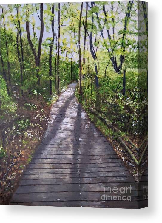 Path Canvas Print featuring the painting Teach Me Your Paths by Deborah Bergren