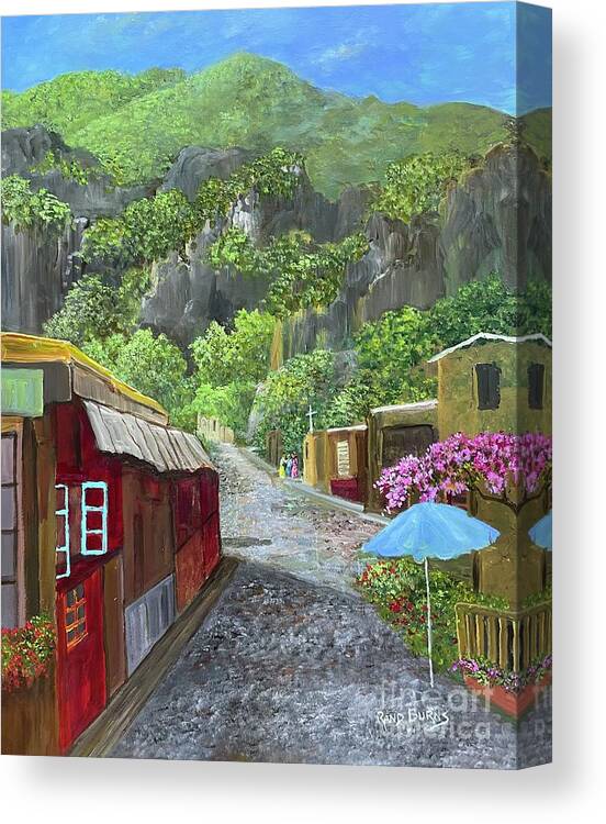 Mexico Canvas Print featuring the painting Tepoztlan Mexico by Rand Burns