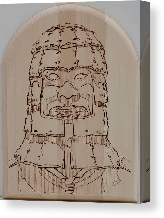 Pyrography Canvas Print featuring the pyrography Terracotta Warrior - Unearthed by Sean Connolly