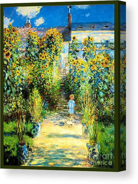 Claude Monet Canvas Print featuring the painting The Artists Garden at Vetheuil 1880 by Claude Monet