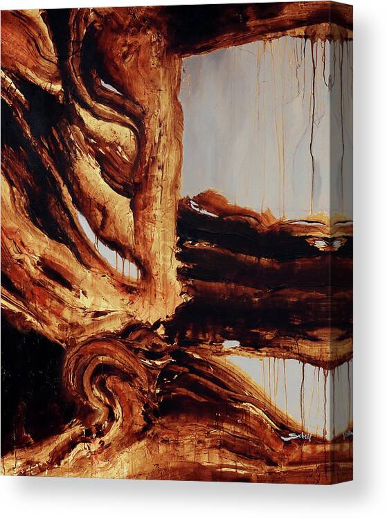 Roots Canvas Print featuring the painting The Bidirectional Doorway by Sv Bell