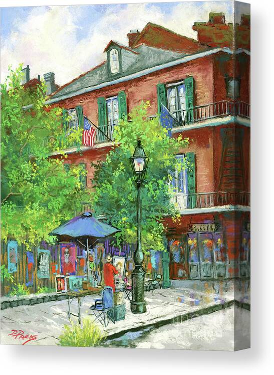 Fence Artist Canvas Print featuring the painting The Fence Artist by Dianne Parks