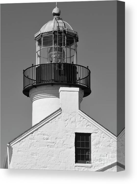 Lighthouse Canvas Print featuring the photograph The Guardian to San Diego Bay by Kirt Tisdale
