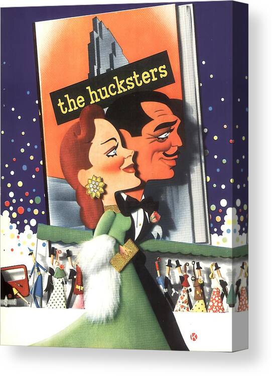 Synopsis Canvas Print featuring the mixed media ''The Hucksters'', 1947 by Movie World Posters