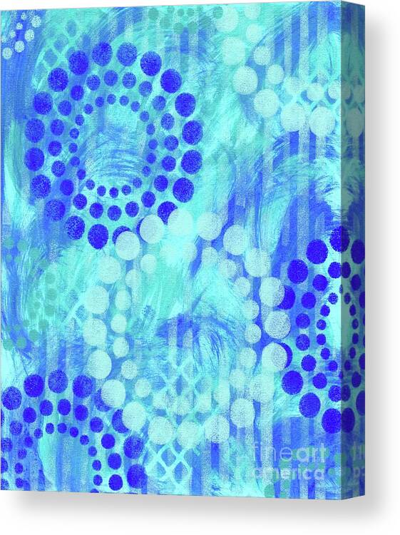 Circles Canvas Print featuring the painting The Joy of Blues Circles by Donna Mibus