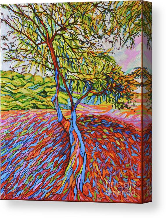 Tree Canvas Print featuring the painting The Laying Tree by Elaine Berger