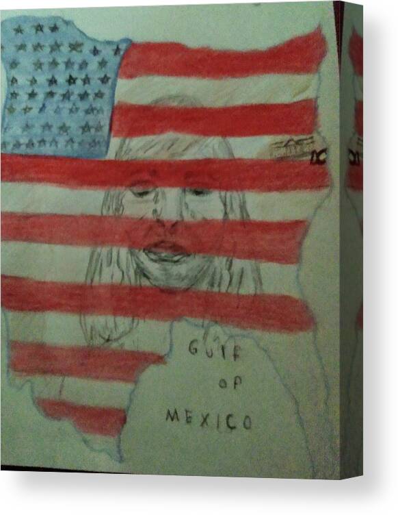 Usa Canvas Print featuring the drawing The Lord Weeps by Suzanne Berthier