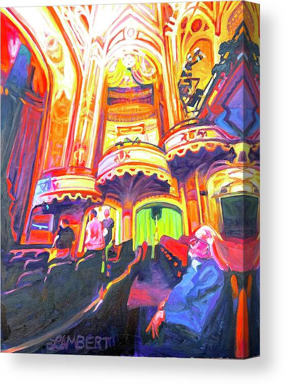 Theatre Canvas Print featuring the painting The Orpheum 2 by Bonnie Lambert