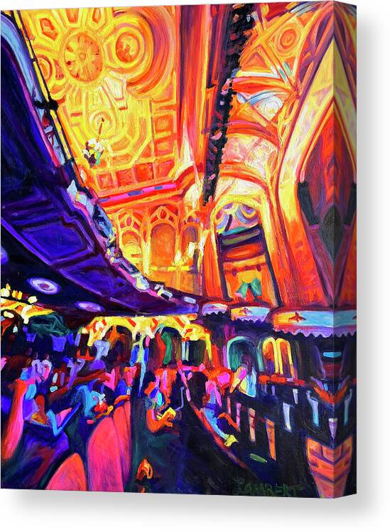 Theatre Canvas Print featuring the painting The Orpheum by Bonnie Lambert