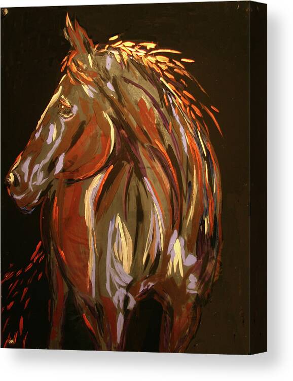 Horse Canvas Print featuring the painting The Sentenial by Marilyn Quigley