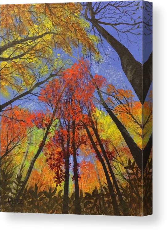 Trees Canvas Print featuring the painting The Sky's The Limit by Marlene Little