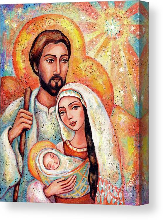 Holy Family Canvas Print featuring the painting The Star of Wonder by Eva Campbell
