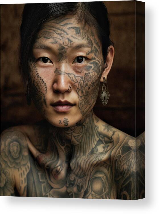 Nature Canvas Print featuring the photograph The Tattooed Lady by Nicole Wilson