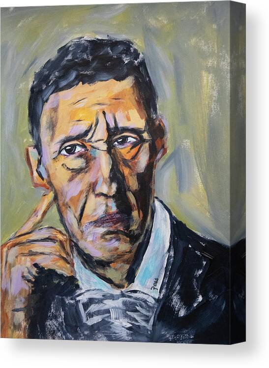 Man Canvas Print featuring the painting The Thinker by Mark Ross