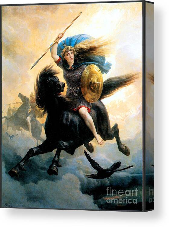 Valkyrie Canvas Print featuring the painting The Valkyrie 1869 by Peter Nicolai Arbo