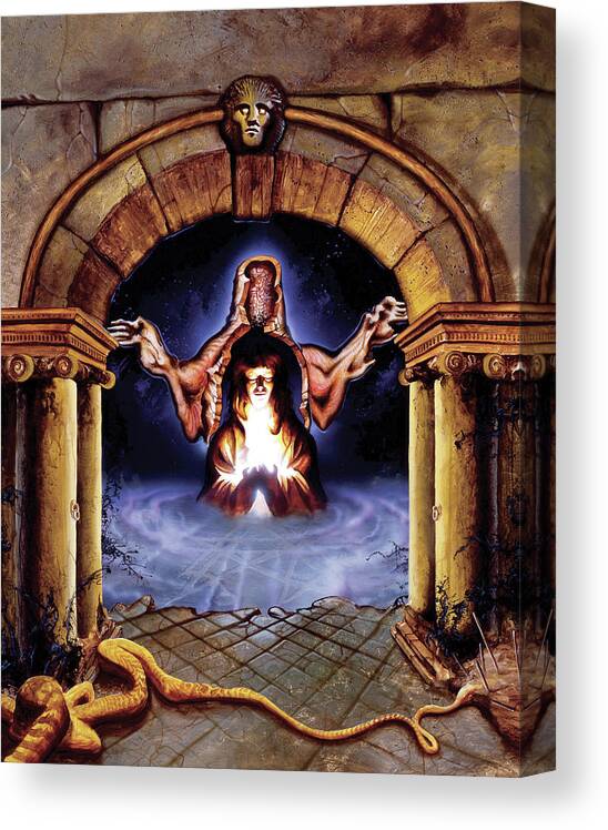 Gothic Canvas Print featuring the painting The Welcome by Sv Bell