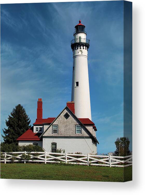 Wind Point Lighthouse Canvas Print featuring the photograph The Wind Point Lighthouse by Scott Olsen