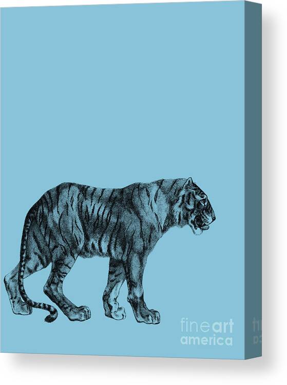 Tiger Canvas Print featuring the digital art Tiger Decor by Madame Memento