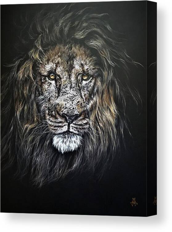 Lion Canvas Print featuring the painting Titan by Marco Aguilar