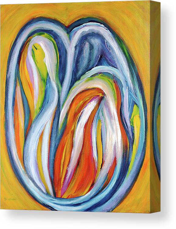 Abstract Canvas Print featuring the painting Together by Maria Meester