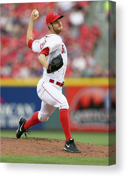 Great American Ball Park Canvas Print featuring the photograph Tony Cingrani by Andy Lyons