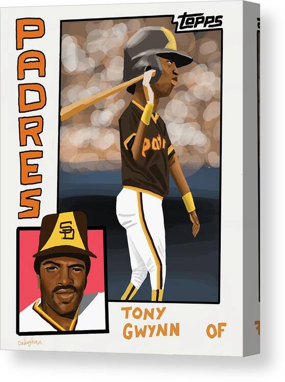 Tony Gwynn Baseball Player Hitter San Diego Padres Baseball Card Hall Of Famer Canvas Print featuring the digital art Tony Gwynn by Brian Callaghan